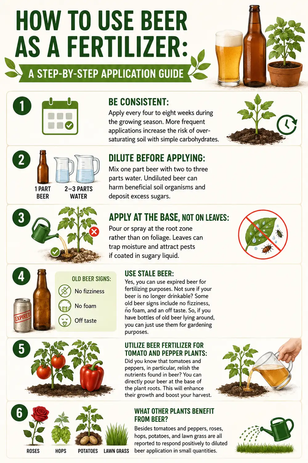 Step by step guide on How to Use Beer as a Fertilizer