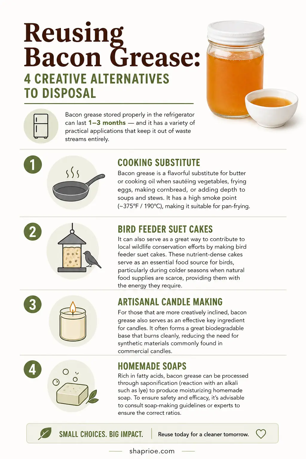 Infographic on Reusing Bacon Grease 4 Creative Alternatives to Disposal