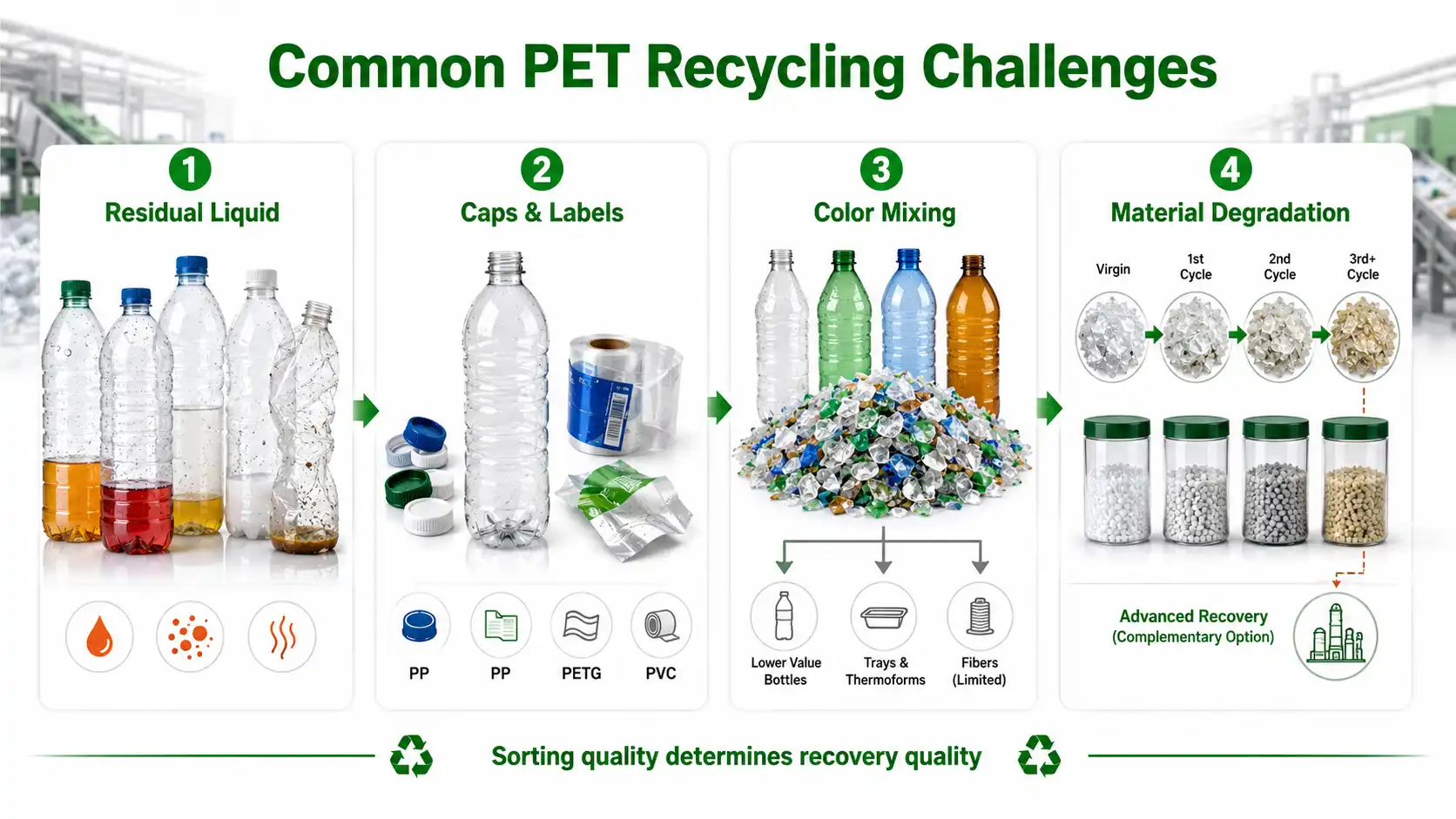 Four Common Challenges in PET Recycling