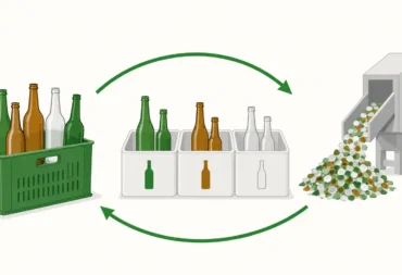 From bottles to recycled glass
