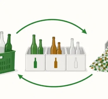 From bottles to recycled glass