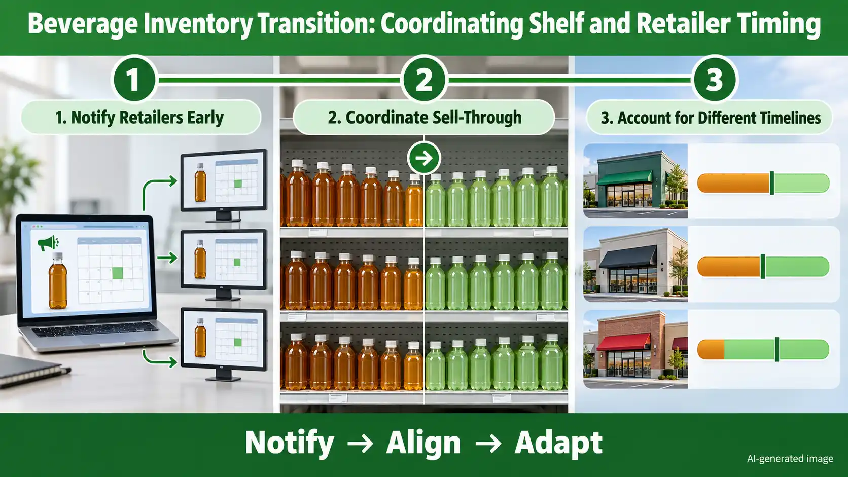 Beverage inventory transition timeline